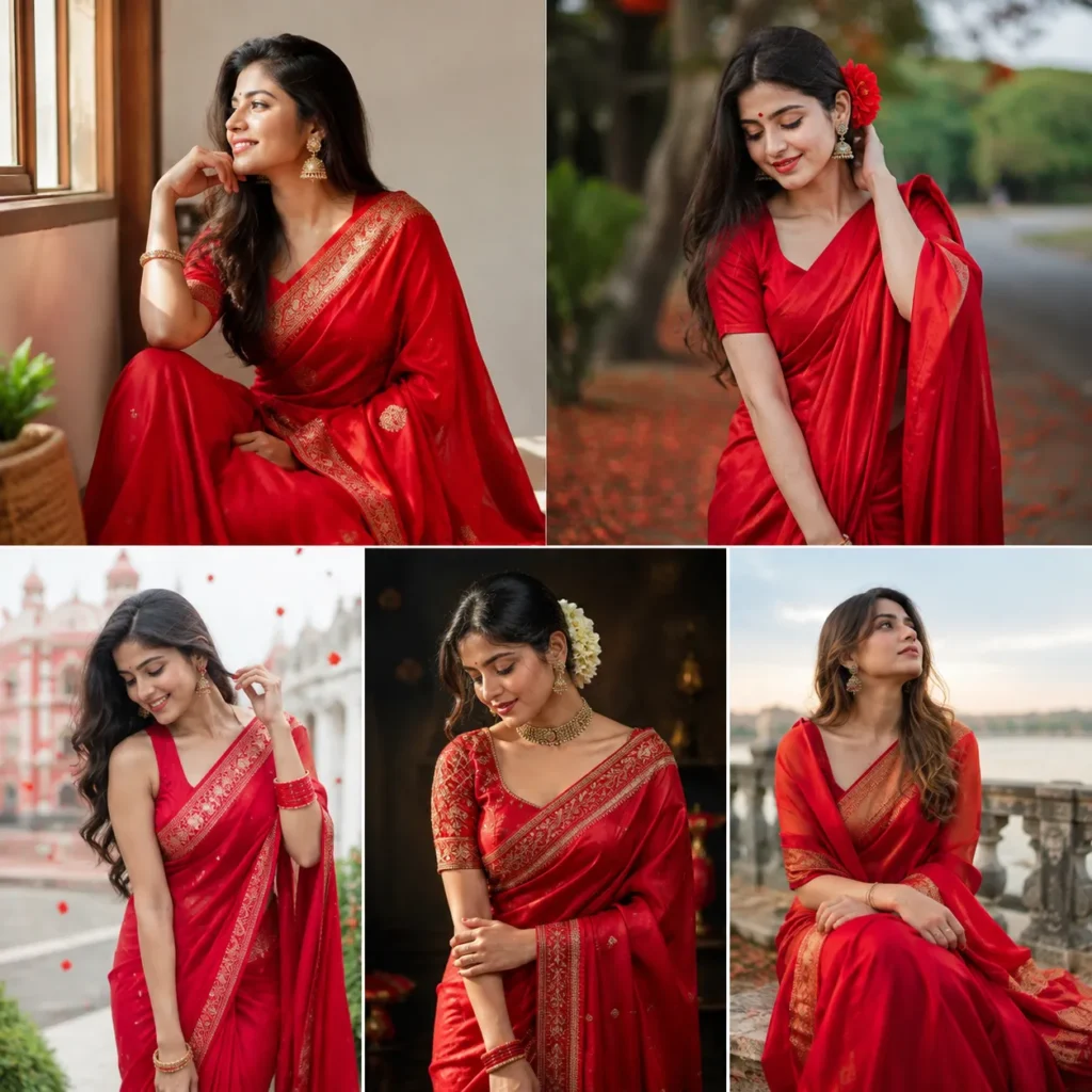 লাল শাড়ি পরা ছবি