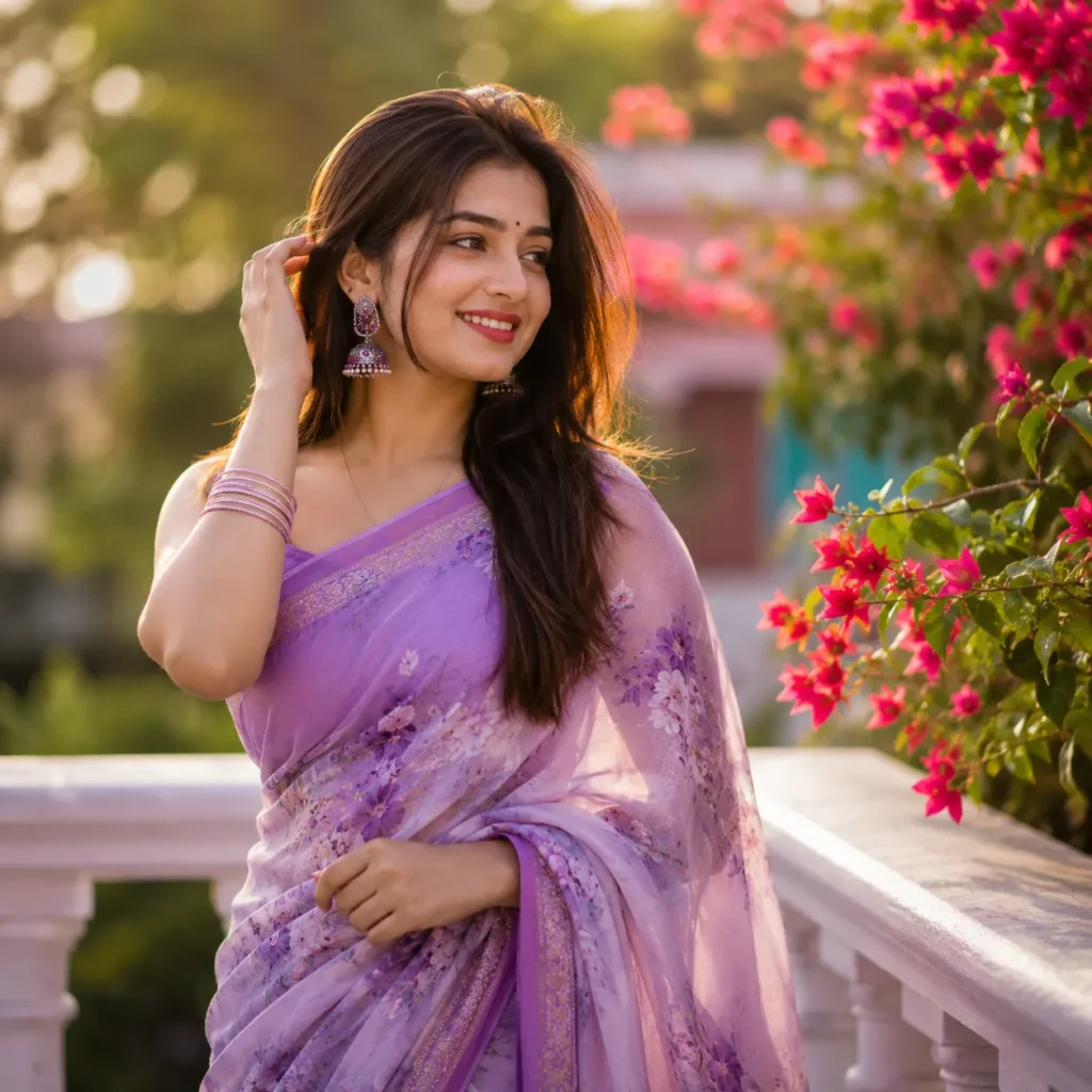 শাড়ি পরা সুন্দর নারী