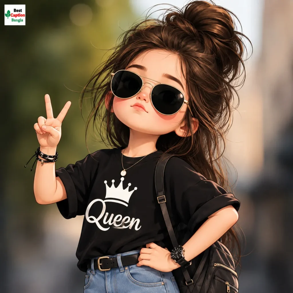 Cute Girl Cartoon Attitude