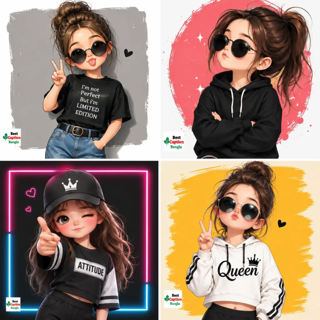Cute Girl Cartoon Attitude